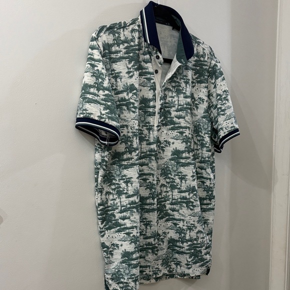 Greyson Other - Greyson Green and White patterned golf polo - medium